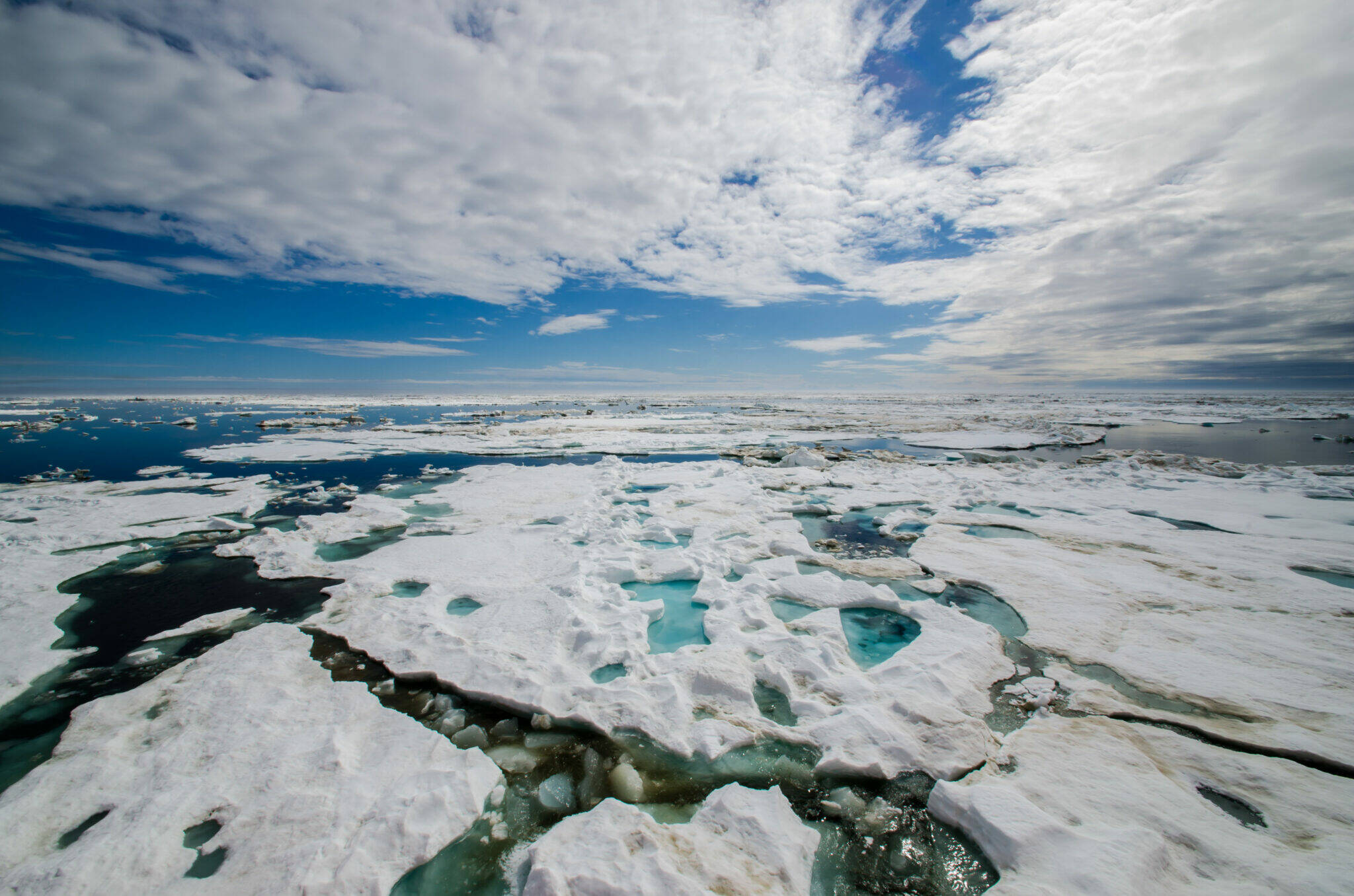 The ocean surface at the Chukchi Borderland is seen on Aug. 10, 2016, from the Coast Guard icebreaking Cutter Healy. At the time, an international and multi-disciplinary team of scientists, media personnel, and educators were conducting a mission to the Arctic’s Chukchi Borderland onboard the U.S. Coast Guard Cutter Healy. That mission, called Hidden Ocean 2016, was among the many scientific voyages conducted by the Healy in the Arctic each summer and fall. The Chukchi Borderland is an area of complex underwater topography located about 600 miles north of the Bering Strait. The area is part of the large swath of newly mapped extended continental shelf in the Arctic where the U.S. is seeking to assert sovereignty. (Photo provided by National Oceanic and Atmospheric Administration)
