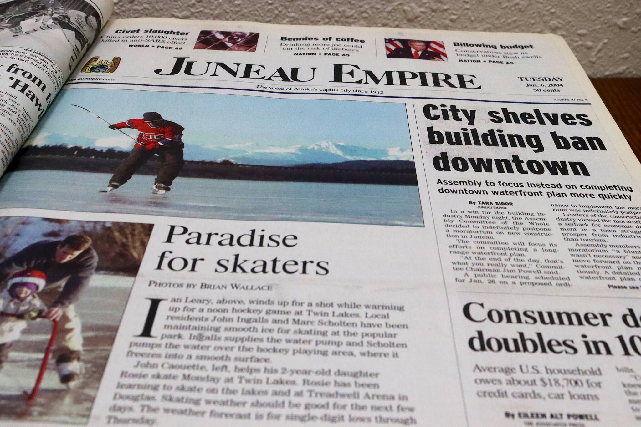 The front page of the Juneau Empire on Jan. 6, 2004. (Mark Sabbatini / Juneau Empire)