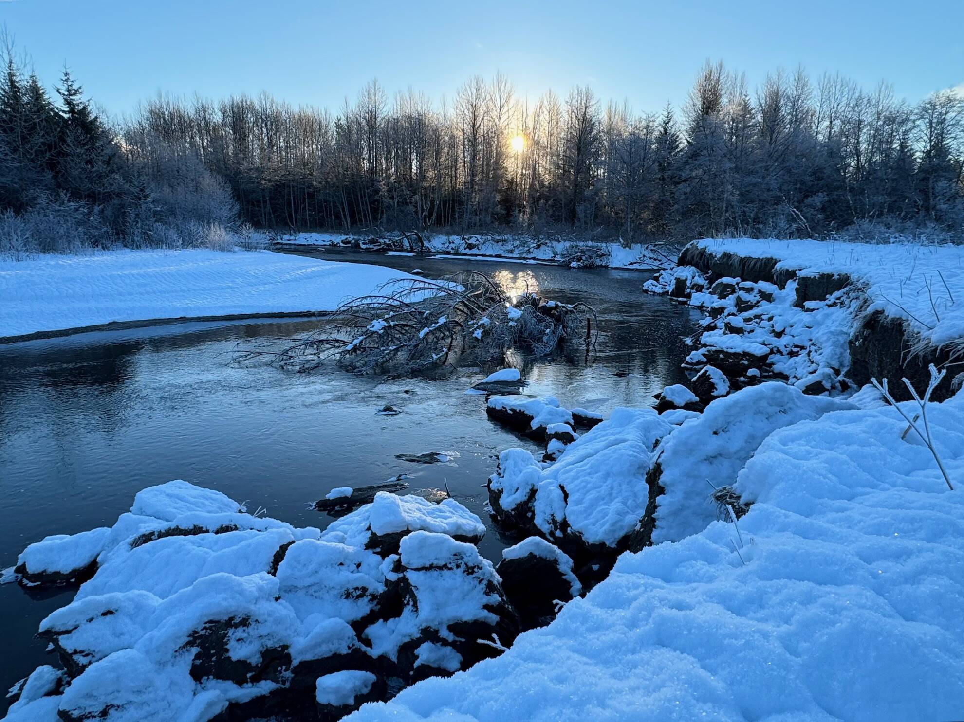 Photo by Denise Carroll
Sunrise reaching Cowee Creek on Jan. 6.