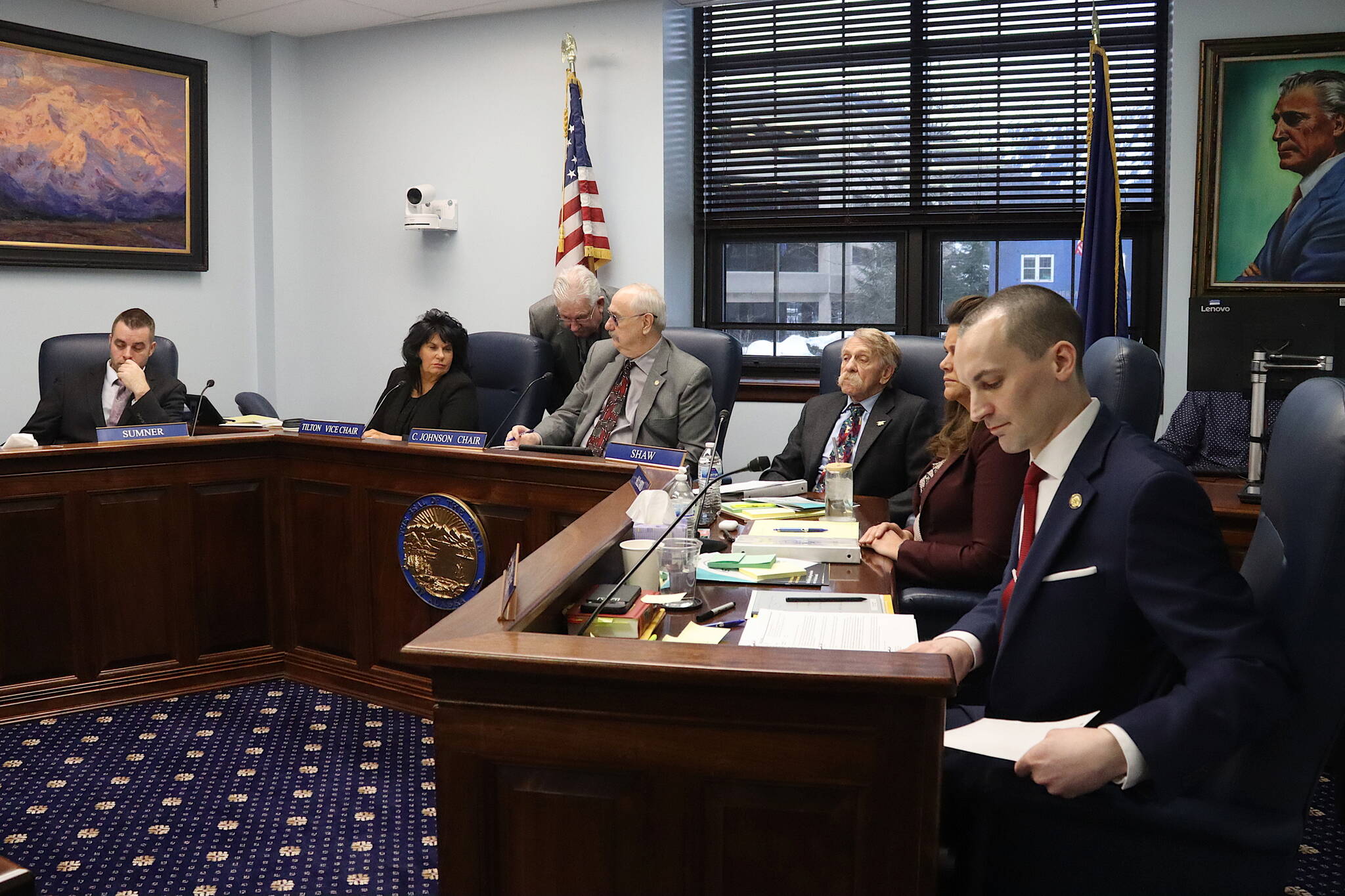The House Rules Committee hears testimony about a wide-ranging education bill on Saturday. (Mark Sabbatini / Juneau Empire)