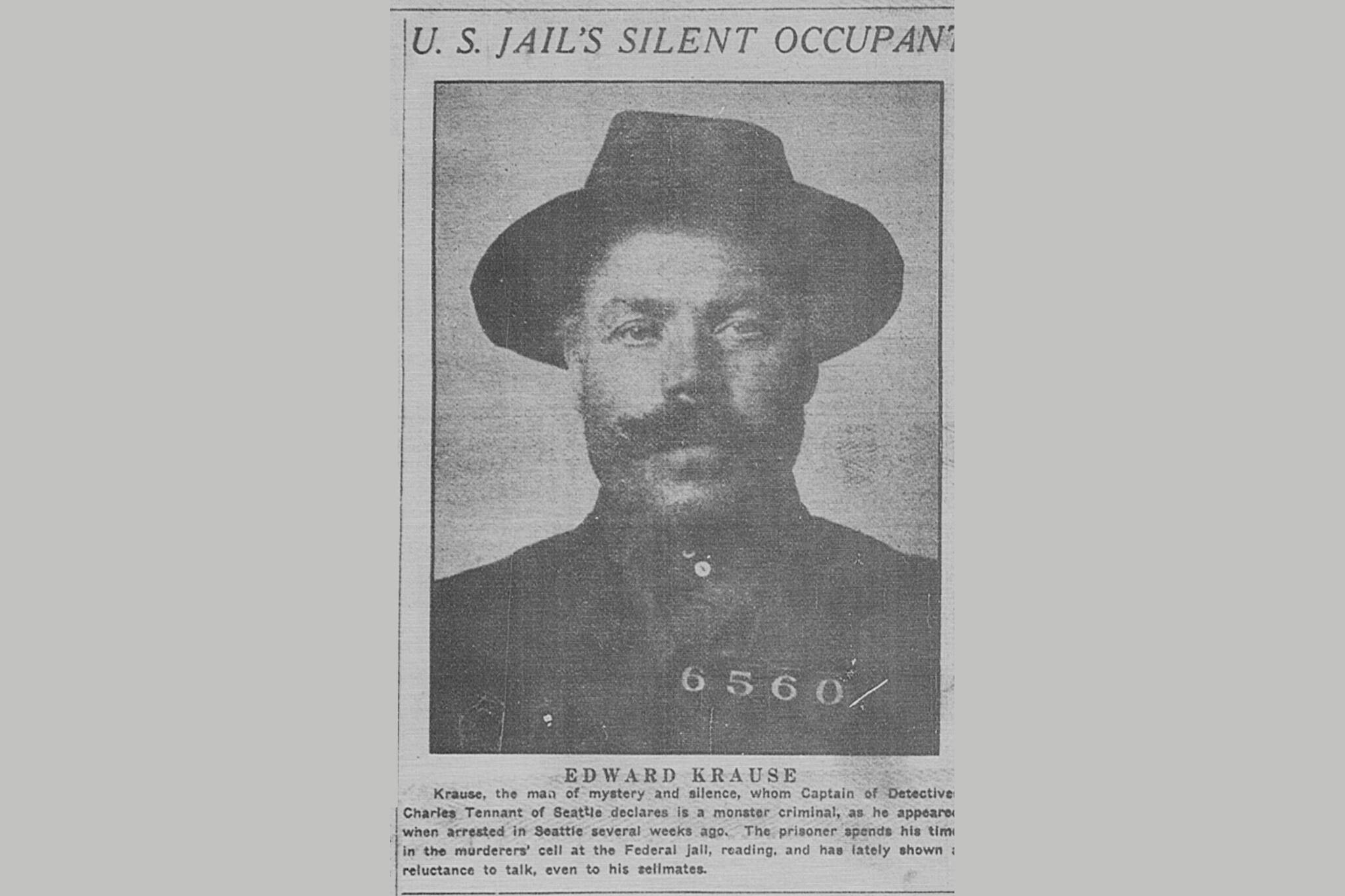 A newspaper clipping showing convicted serial killer Ed Slomke, who went as Ed Krause in Alaska.