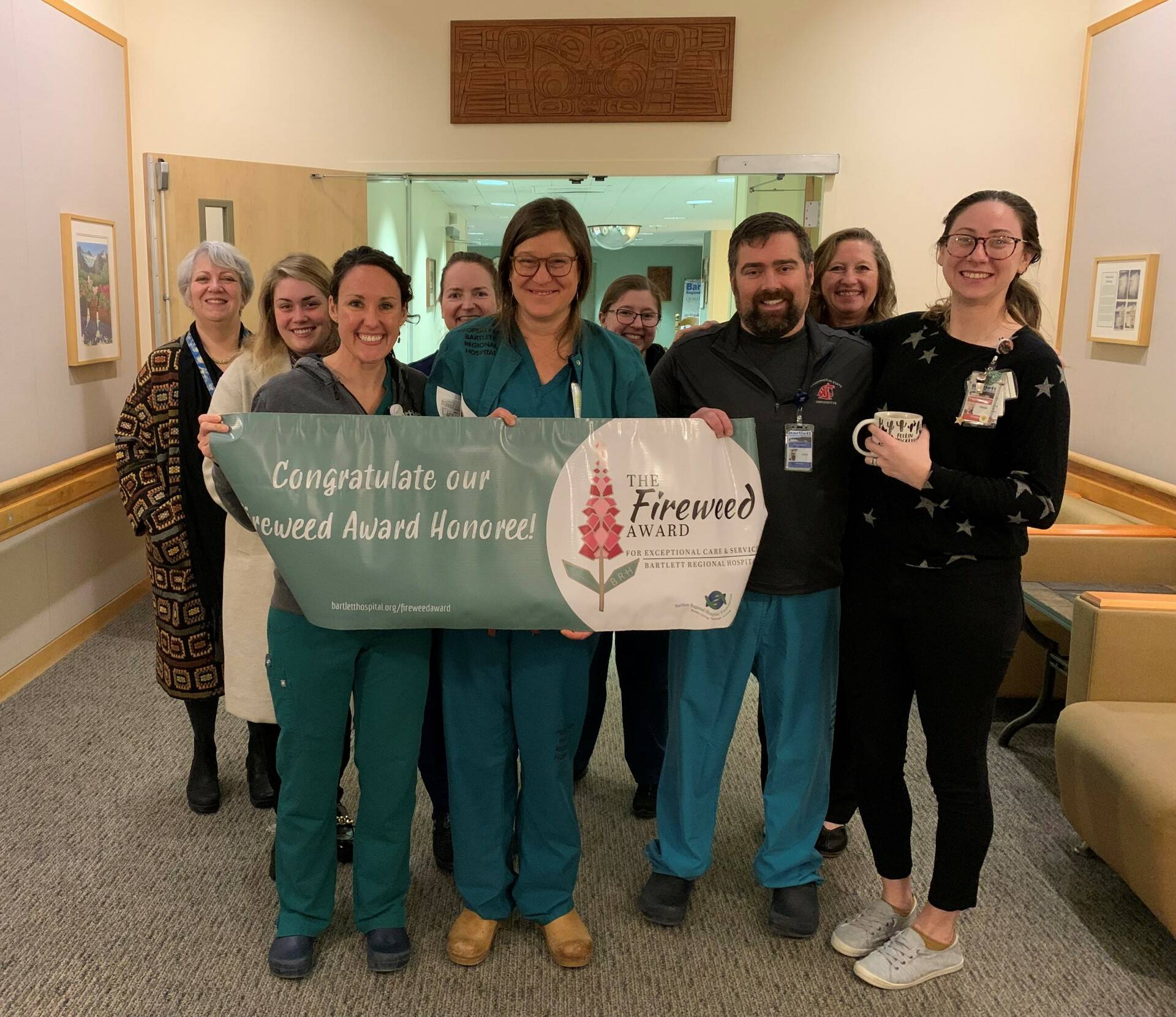 The first round of winners of the Fireweed Award in 2024. (Photo courtesy of Bartlett Regional Hospital)