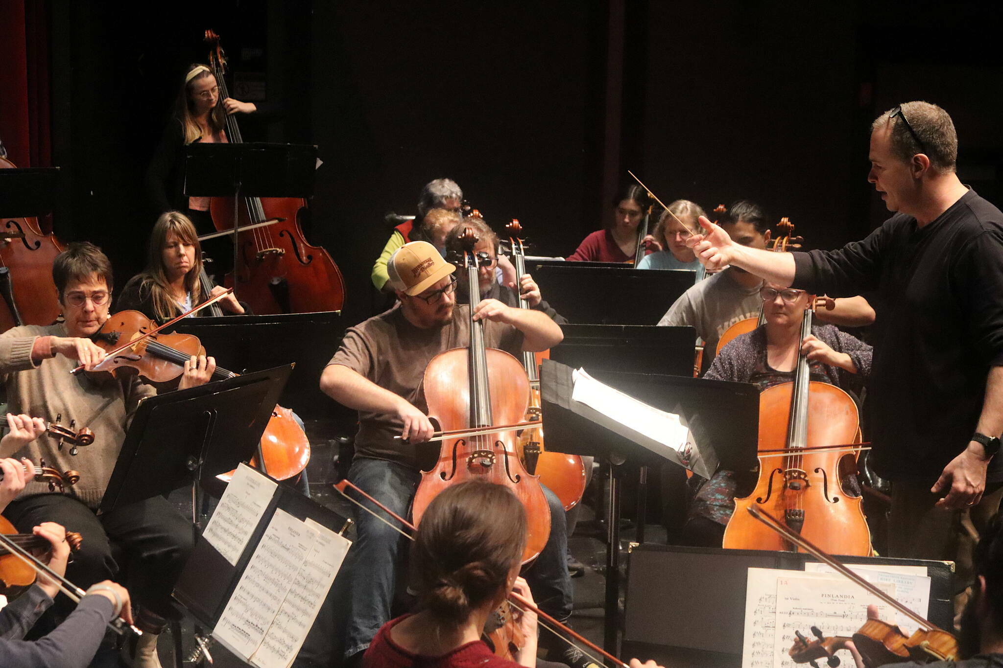 The Juneau Symphony rehearses for a concert in October of 2022. (Mark Sabbatini / Juneau Empire file photo)