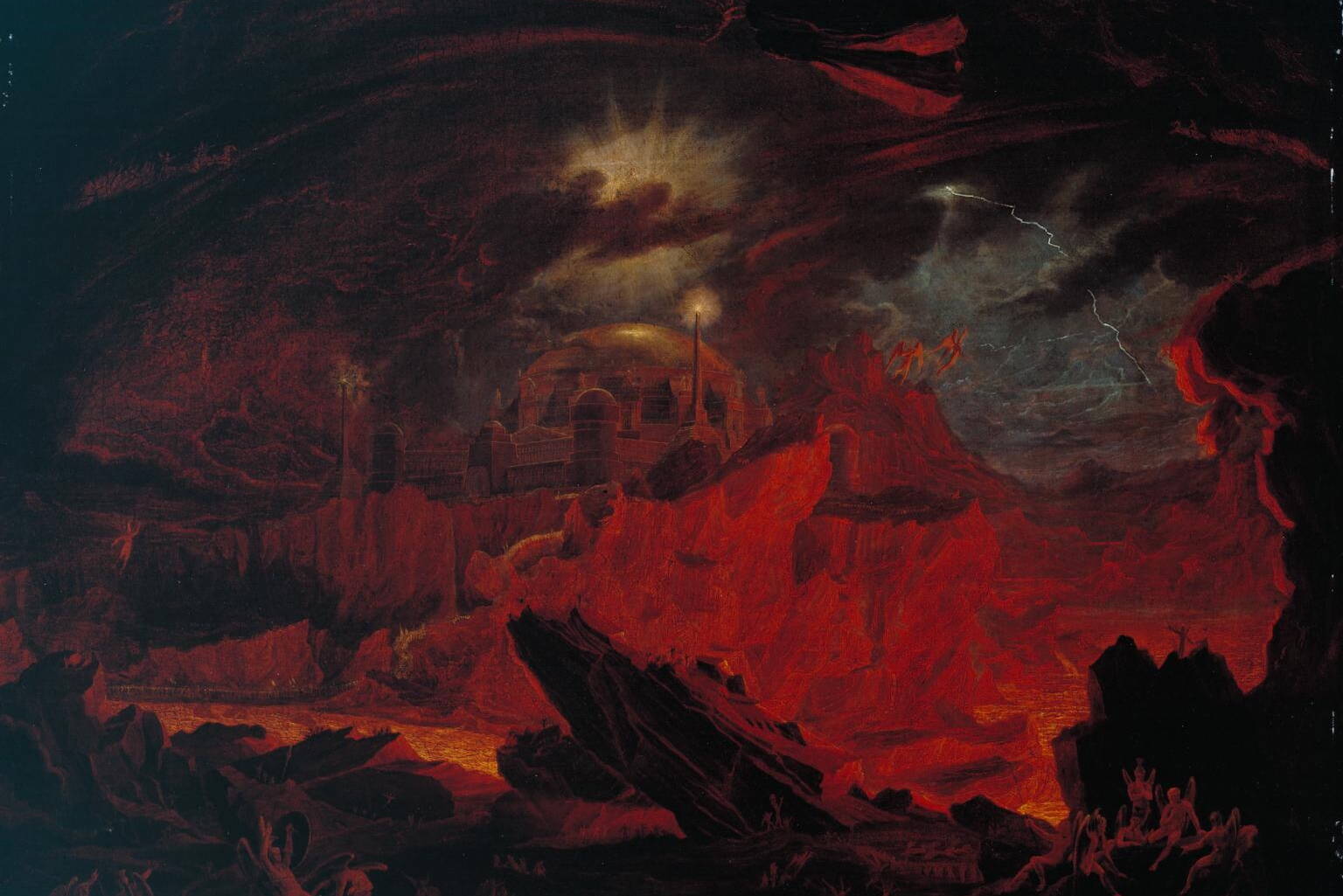 John Martins painting Fallen Angels in Hell, circa 1841. (Public domain via The Yorck Project)