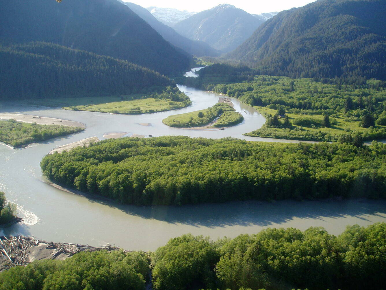 The Unuk River is one of the transboundary watersheds of Southeast Alaska. (U.S. Geological Survey Alaska Science Center photo)