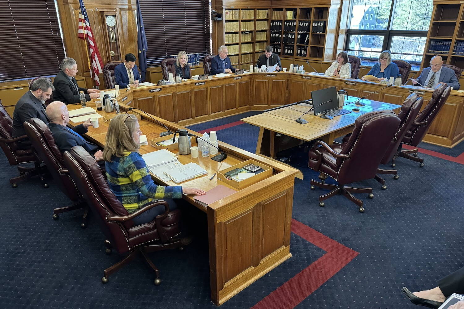 The Alaska House Finance Committee is seen on Thursday. (Photo by James Brooks/Alaska Beacon)