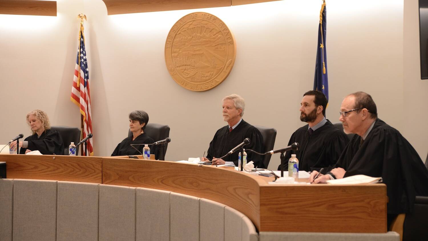 The Alaska Supreme Court is seen on Thursday, Feb. 8, in Juneau. (Photo by James Brooks/Alaska Beacon)
