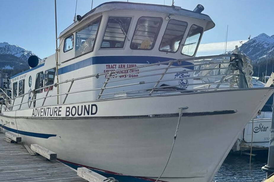 The Adventure Bound tour vessel, docked in Aurora Harbor, is one of two tour boats formerly operated by Adventure Bound Alaska being offered by the city in a sealed-bid auction scheduled next Wednesday. (City and Borough of Juneau)