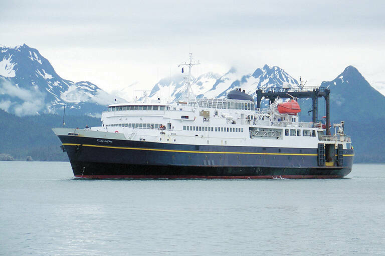 The aging Tustumena ferry, long designated for replacement, arrives in Homer after spending the day in Seldovia in this 2010 photo. (Homer News file photo)