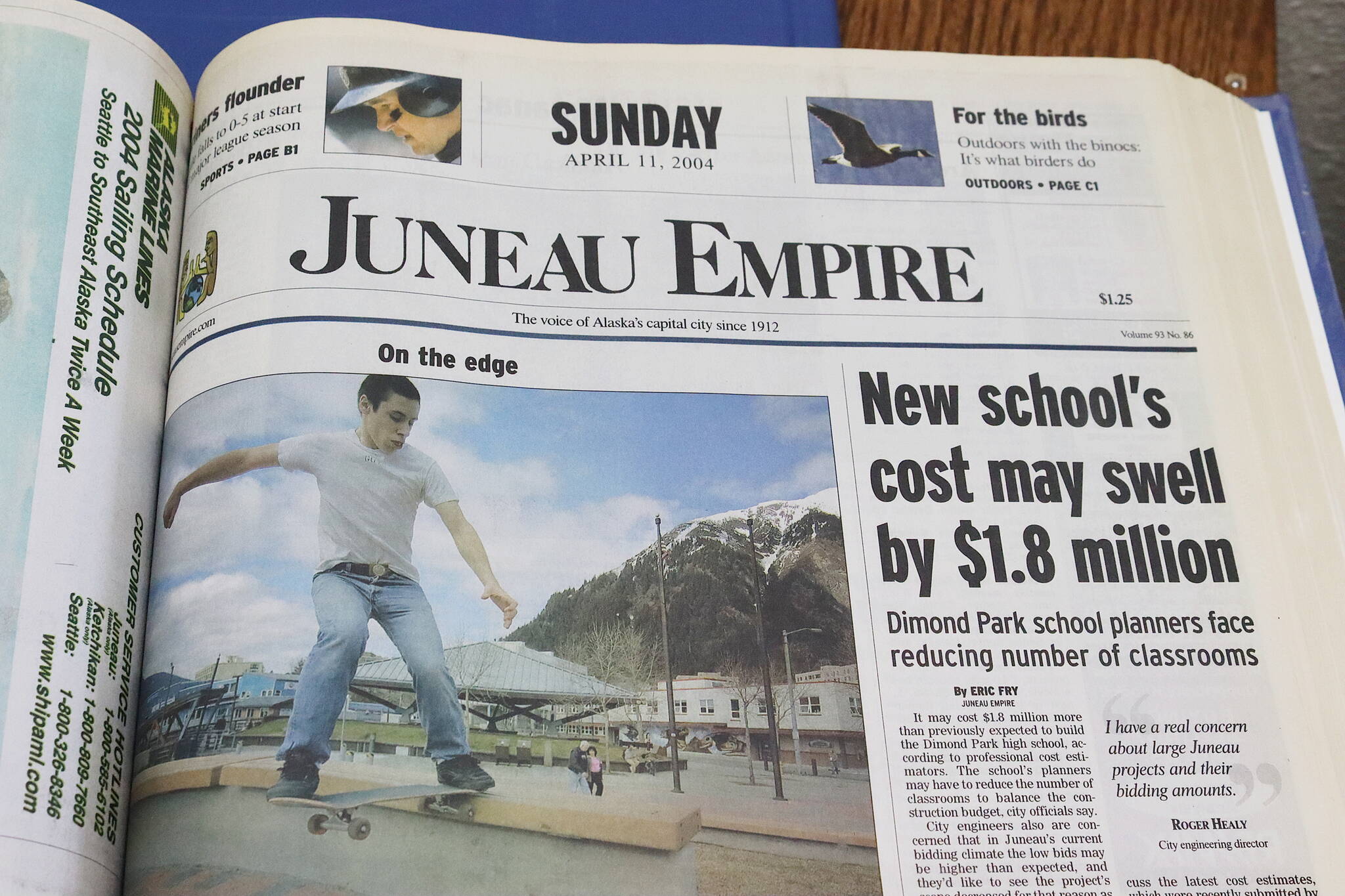 The front page of the Juneau Empire on April 11, 2004. (Mark Sabbatini / Juneau Empire)