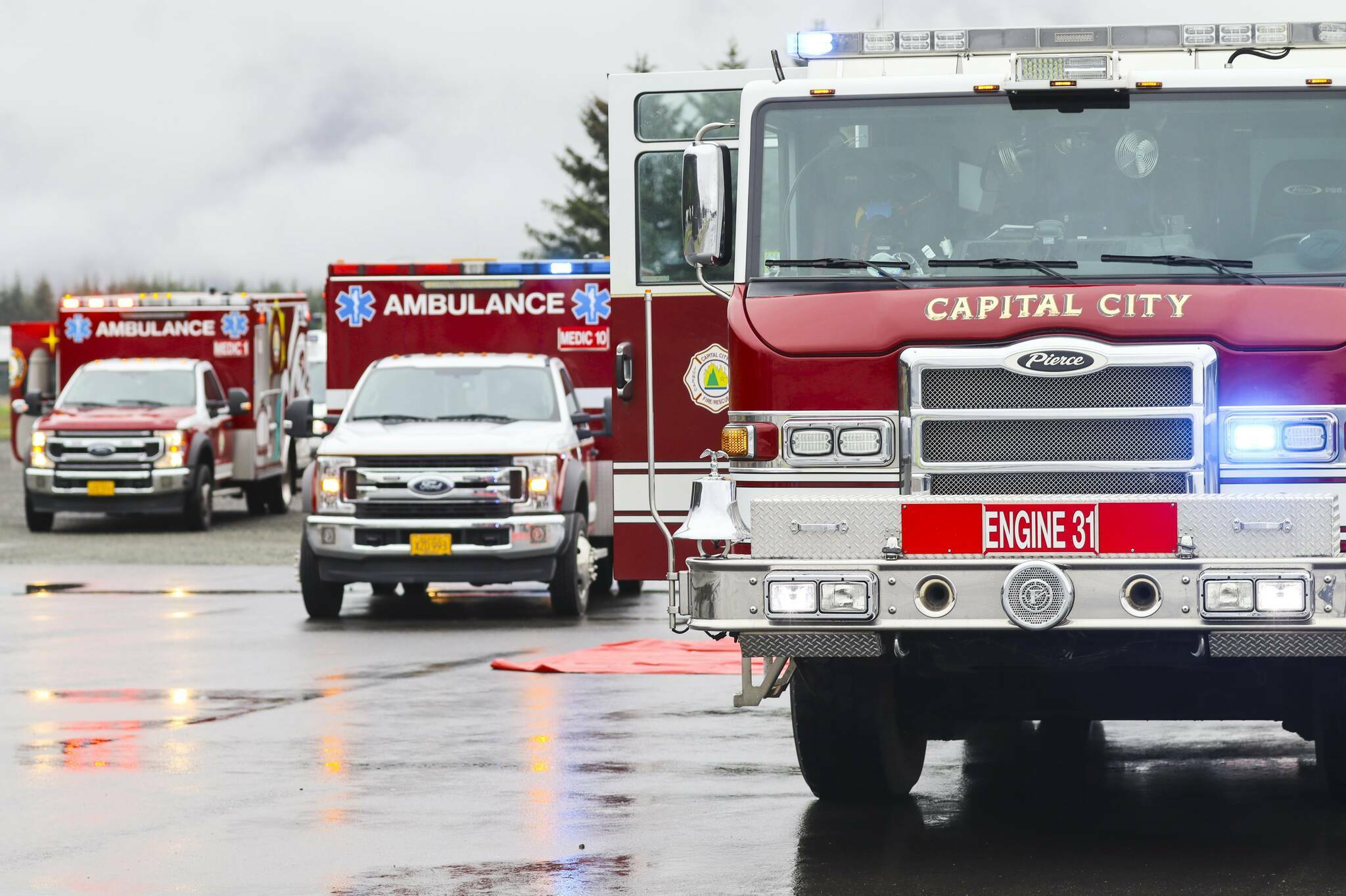 Capital City Fire/Rescue responded to two residential fires within 12 hours this week, including one Thursday morning that destroyed a house and adjacent travel trailer. (Michael S. Lockett / Juneau Empire file photo)
