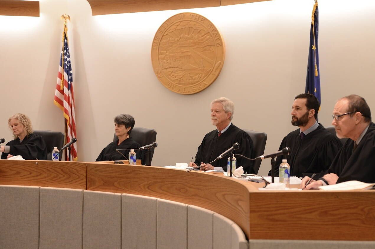 The Alaska Supreme Court is seen on Thursday, Feb. 8, in Juneau. (James Brooks/Alaska Beacon)