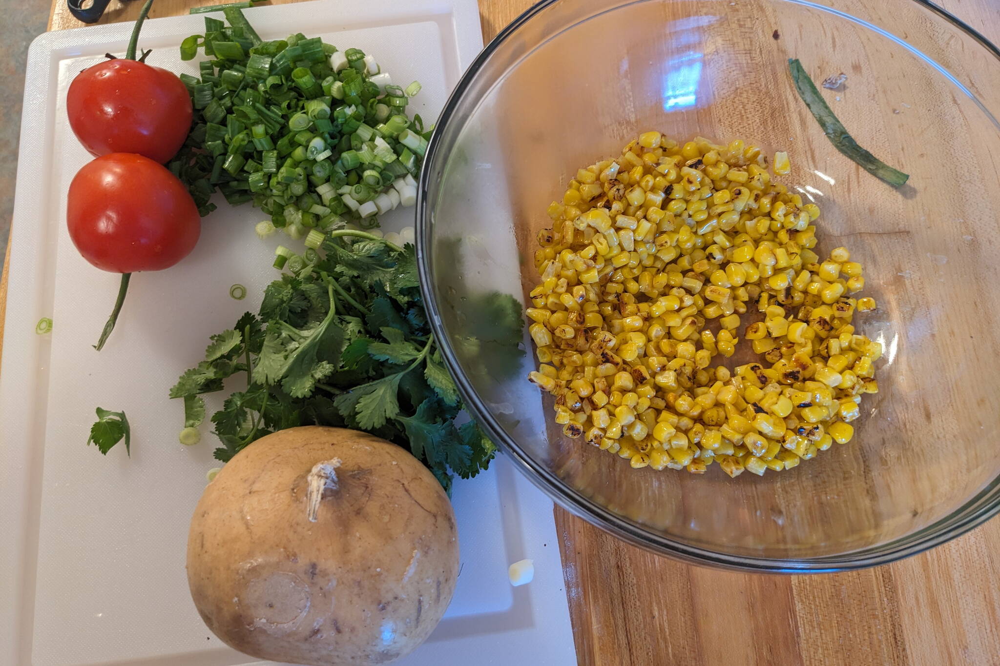 Salad ingredients ready to assemble. (Photo by Patty Schied)