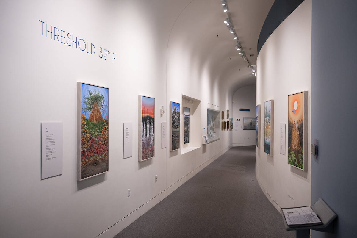 The Threshold 32°F exhibit at the Museum of the North in Fairbanks, Alaska, Aug. 2, 2025. The project is produced by In a Time of Change, a collaborative arts-humanities-science program focused on environmental change in Alaska. (Chona Kasinger/The New York Times)