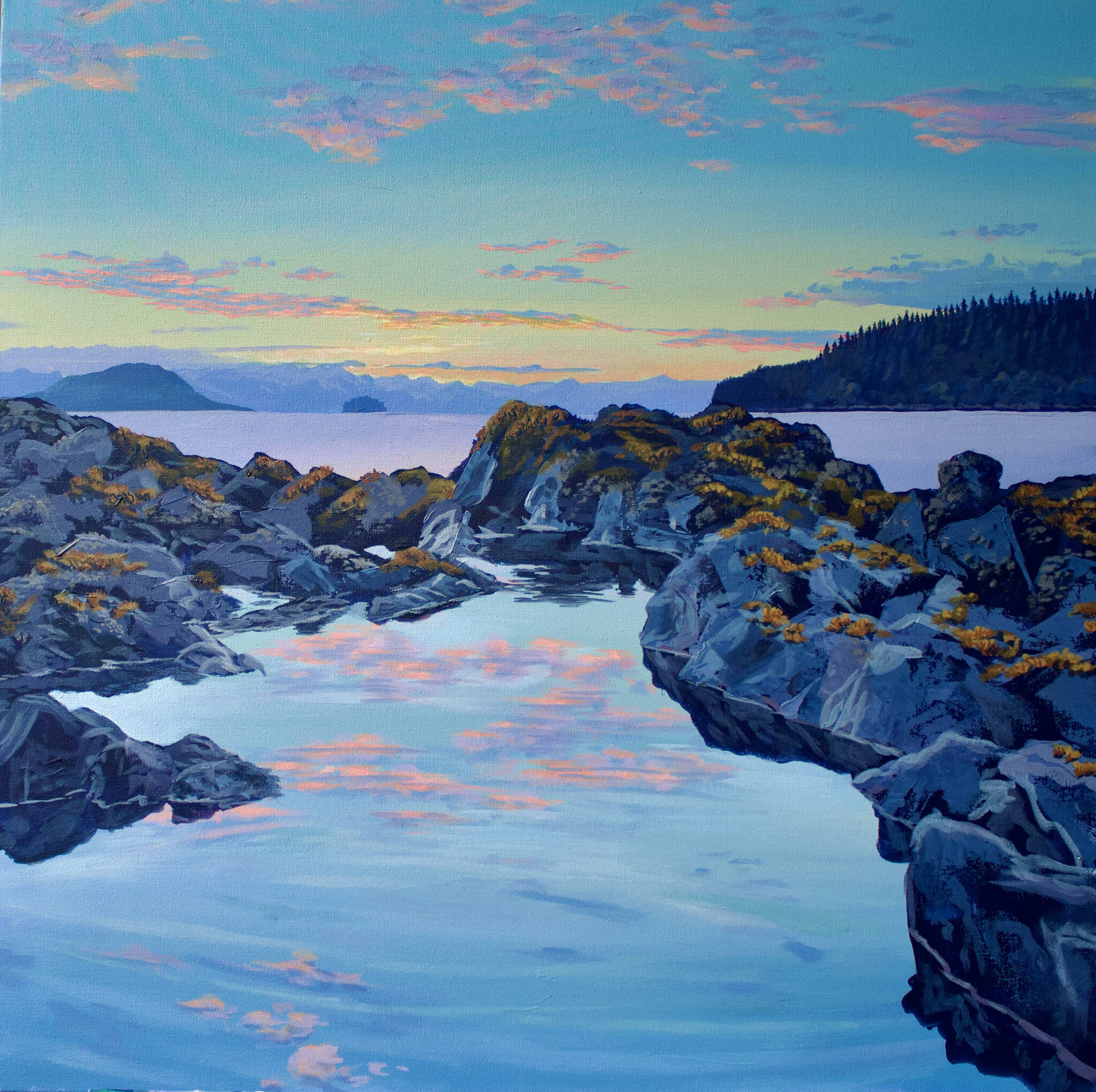 “Tide Pools” is part of the “Landscapes of Southeast Alaska” exhibit by Johanna Griggs, presented by Juneau Arts & Humanities Council. The exhibit will open at the Juneau Arts and Culture Center on Friday, Nov. 7 2025. (courtesy Juneau Arts and Humanities Council)