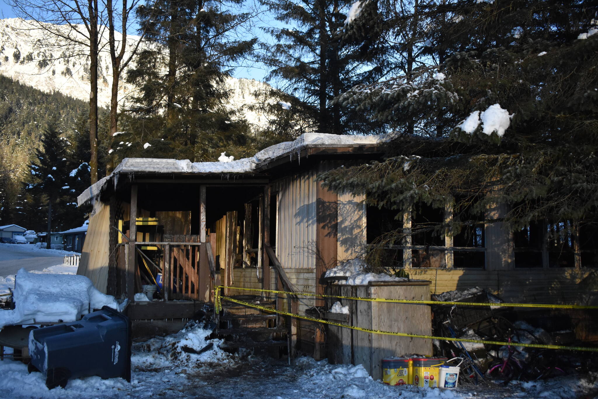 A residence stands on Tuesday, Dec. 23 after a fatal house fire burned on Saturday, Dec. 20. (Mari Kanagy / Juneau Empire)