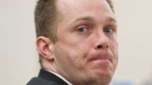 Christopher D. Strawn appears in Juneau Superior Court on Wednesday, Feb. 8, 2017 during jury selection for his trial on charges in the murder of 30-year-old Brandon C. Cook at the Kodzoff Acres Mobile Home Park Oct. 20, 2015. (Michael Penn | Juneau Empire File)