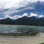 Wayside Dock and Douglas Island are seen in a panoramic image taken from the Juneau Empire on Channel Drive on Monday, June 18, 2018. (James Brooks | Juneau Empire)