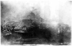 This so-called Silent City appeared above the Muir Glacier in late June every year, Juneau pioneer Richard Dick Willoughby claimed. This photograph was circulated far and wide as people sought to get a look at the mirage. (Alaska State Library, Historical Collections | Courtesy Photo)