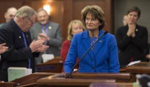 U.S. Sen. Lisa Murkowski, R-Alaska, speaks at the Alaska Capitol in February. (Michael Penn | Juneau Empire File)