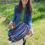 Ellie Sharman with 43 finished quiltlets. Photo courtesy of Ellie Sharman.