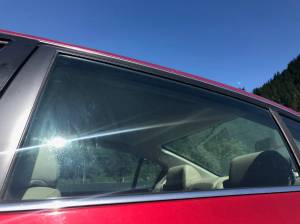 A car window is pictured July 4, 2018. This is not the car in which a dog died of heat stroke Tuesday. (Alex McCarthy | Juneau Empire)