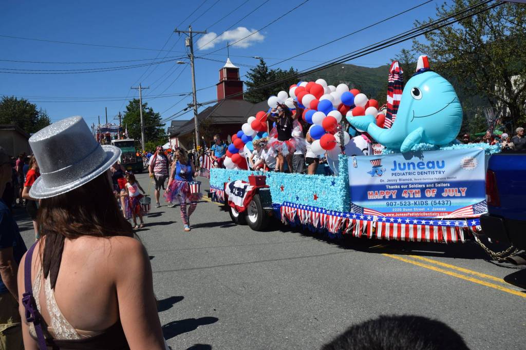 Juneau Pediatric Dentistrys float in the Douglas parade. (Kevin Gullufsen | Juneau Empire)