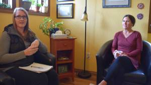 Alison Lewis, left, and Dr. Tamar Boyd, right, speak about womens health care at Wellspring Integrative Medical Center on Thursday. (Kevin Gullufsen | Juneau Empire)