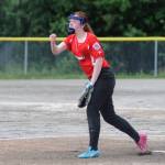 Gastineau Channel Little Leagues Jack Lovejoy pitches in the Alaska Major Softball State Championships against Abbott-O-Rabbit Little League on Thursday at Melvin Park. Lovejoy struck out six batters and allowed just two earned runs. (Nolin Ainsworth | Juneau Empire)