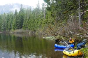 Mike Janes and the author getting ready to paddle Hasselborg Lake in Spring of 2018. (Photo by Bjorn Dihle)