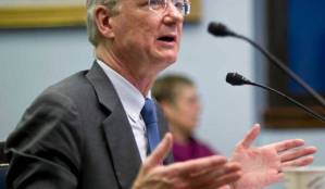 Larry Hartig, commissioner of the Alaska Department of Environmental Conservation, speaks to the Alaska Legislature in 2014. On Friday, Hartig was among the state commissioners who spoke in front of the Alaska Senates State Affairs Committee about the effects of Ballot Measure 1. (Juneau Empire file photo)