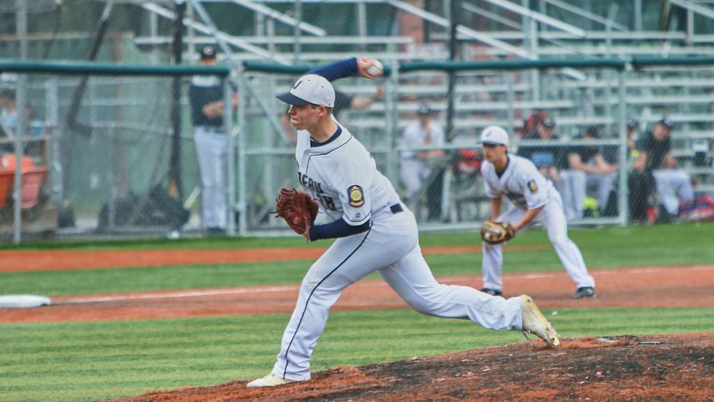 Juneau Post 25s Philip Wall pitches against South Post 4 in the American Legion state tournament at Mulcahy Stadium in Anchorage on Saturday. Juneau won 6-3. (Courtesy Photo | Jeremy Ludeman)