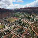 This Sept. 16  photo, shows an aerial photo of Hildale, Utah. The secluded polygamous towns tucked between stunning red-rock cliffs have survived for more than 100 years, despite Utah and Arizona's efforts to dismantle them and expose abuses.