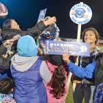 Thunder Mountain senior Ma'ake Ma'ake receives honors from family and friends during Friday's final home game for the Falcons.
