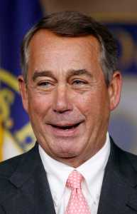 House Speaker John Boehner of Ohio smiles during a news conference Friday on Capitol Hill in Washington where he announced that he would resign from Congress at the end of October.