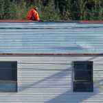 A crew from North Pacific Erectors works on the Juneau Urgent & Family Care building on Old Dairy Road on Friday.