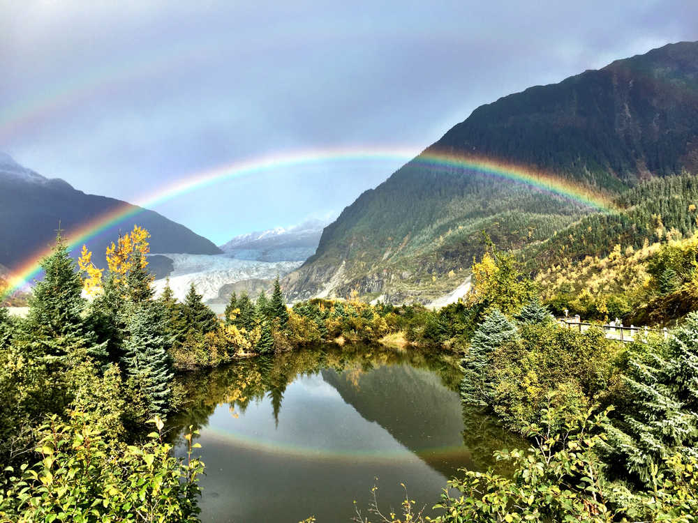 The Mendenhall Glacier is wreathed in rainbows Oct. 1.