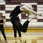 Juneau-Douglas High School senior dance team captain Ashley Wittwer during Saturday morning's Crimson Bears practice.