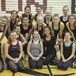 The Juneau-Douglas High School Crimson Bears dance team at Saturday morning's practice in the JDHS gym.