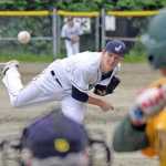 Nathan Klein is shown pitching for Juneau Post 25 against Service during American Legion Baseball action in July at Adair Kennedy Memorial Park.