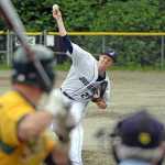 Nathan Klein is shown pitching for Juneau Post 25 against Service at Adair Kennedy Memorial Park in July.