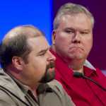 Juneau District School Board candidates Josh Keaton, left, and Emil Mackey answer questions during a Juneau Votes! debate at the @360 Studio in September. Keaton and Mackey were the only two board members to vote in favor of creating  new STEM charter school, which failed 5-2 during Tuesday's school board meeting.