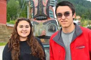 Alaska Skaflestad and Randy Roberts are the Hoonah high school students involved in the coastal subsistence survey project, interviewing ten resource users about coastal subsistence in their home community.
