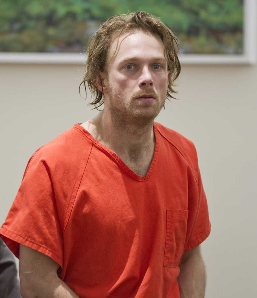 Christopher D. Strawn, 32, appears in Juneau District Court Thursday for his arraignment on first-degree murder of Brandon C. Cook. Bail was set at $1 million.