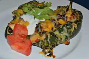 Stuffed poblano peppers.