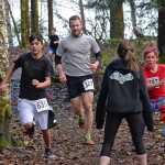 Runners navigate through zombie-infected trails during Sunday's 4th Annual Zombie Run 5K or 1-mile run on the Treadwell Trails at Sandy Beach. The event was a fundraiser for the Harborview Elementary Triathlon Club.