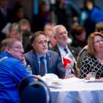 Legislators listen to Attorney General Craig Richards announce on Wednesday a proposal by the Walker administration to redirect almost all of the state's oil revenue to the Permanent Fund. The briefing took place at Centennial Hall for legislators and their staffs.