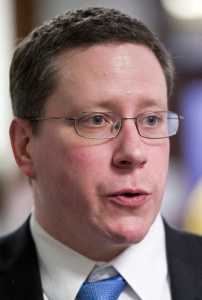 Attorney General Craig Richards speaks to the media about his change of plans to speak to the House Judiciary Committee on Monday.