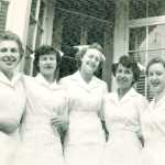 Ethel Lund, second from right, with fellow nurses in 1953.