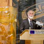 Rev. Dr. Phil Campbell, of the Northern Light United Church, gives a talk about the closing of the Memorial Presbyterian Church in Juneau by the Presbyterian Board of National Missions in 1962 during ceremonies for Dr. Walter Soboleff Day on Friday. Dr. Soboleff was pastor of the Memorial Presbyterian Church from 1940 until 1962.